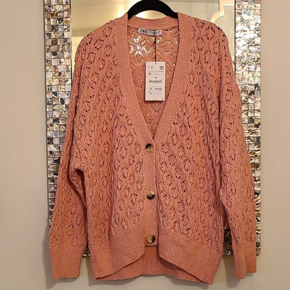 Zara Button Down Crocheted Cardigan - Picture 1 of 3